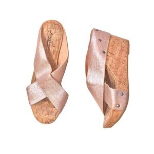 LUCKY BRAND Miller metallic cork wedges women’s size 11